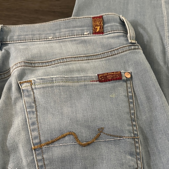7 For All Mankind Sky Blue Slim Jeans - Picture 5 of 7